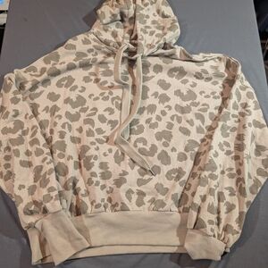 Sage Cream and Gray Patterned Hoodie Sweater